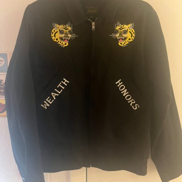 COPY - Vintage Souvenir Tiger Japanese Bomber Military Embroidered Jacket sz S - Picture 8 of 10